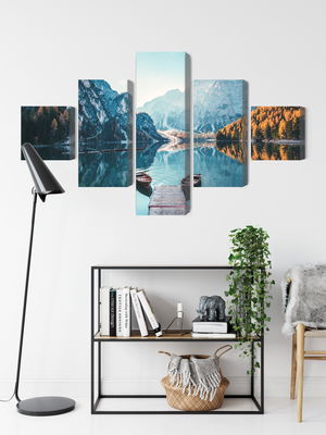 Ljuddämpande tavla - Lake braies in the italian