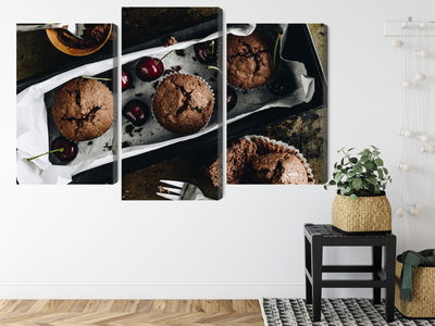 Ljuddämpande tavla - Muffins with cherries