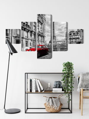 Ljuddämpande tavla - Red car in retro style