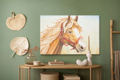 Ljuddämpande tavla - A horse painted