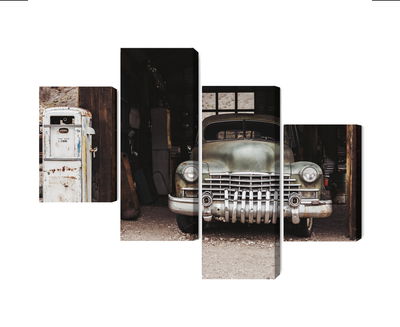 Ljuddämpande tavla - Old car in vintage style