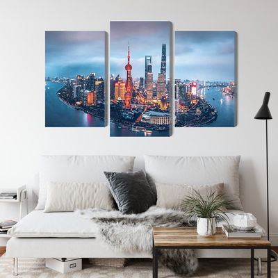 Ljuddämpande tavla - Shanghai panorama at night