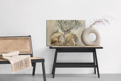 Ljuddämpande tavla - Of abstract deer in brown