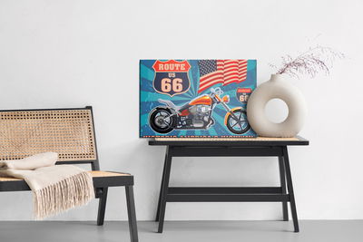 Ljuddämpande tavla - Motorcycle with the american