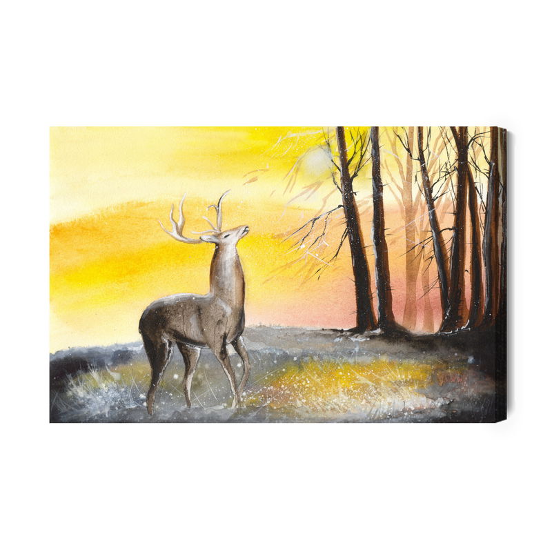 Ljuddämpande tavla - Landscape with a deer
