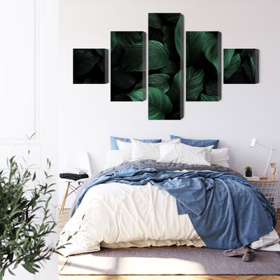 Ljuddämpande tavla - Green leaves on a macro scale
