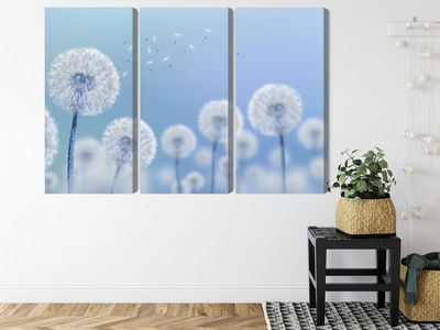 Ljuddämpande tavla - Dandelions on a blue