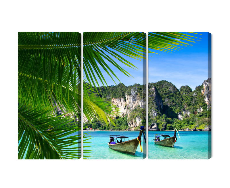 Ljuddämpande tavla - Tropical landscape 3d