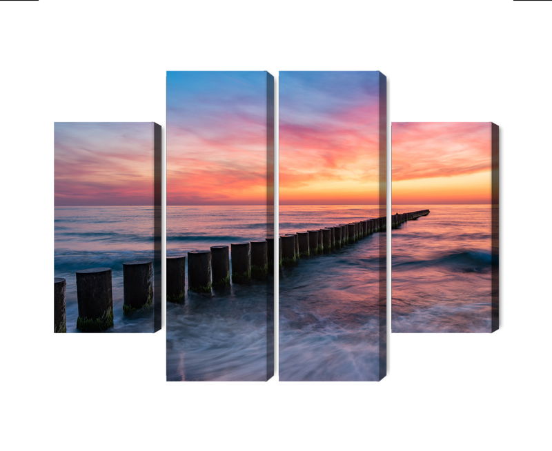 Ljuddämpande tavla - The baltic sea with wooden