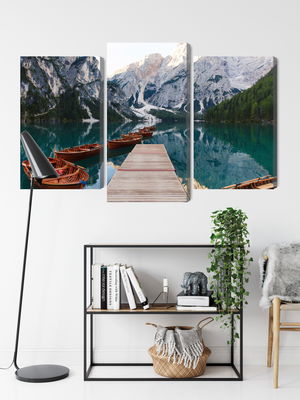 Ljuddämpande tavla - Lake braies in Italy