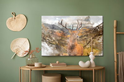 Ljuddämpande tavla - Painted deer