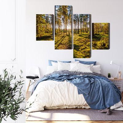 Ljuddämpande tavla - 3d sunny forest landscape