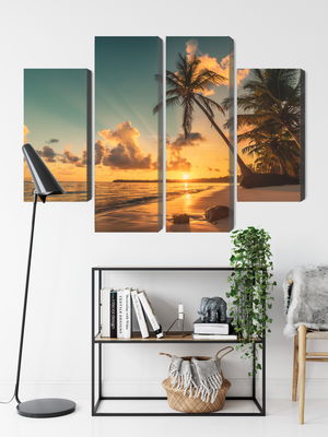 Ljuddämpande tavla - Sunset on the dominican beach