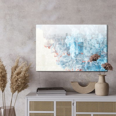 Ljuddämpande tavla - Colored abstract city