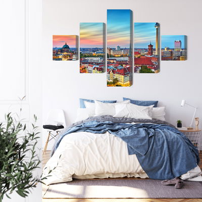 Ljuddämpande tavla - Colorful sky and berlin