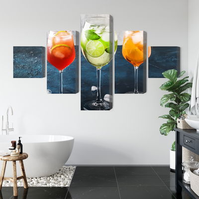 Ljuddämpande tavla - Glasses with summer cocktails