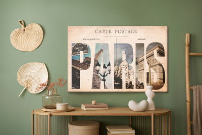 Ljuddämpande tavla - Paris vintage postcard