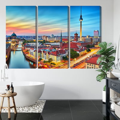 Ljuddämpande tavla - Colorful sky and berlin