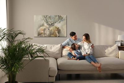 Ljuddämpande tavla - Of abstract deer in brown