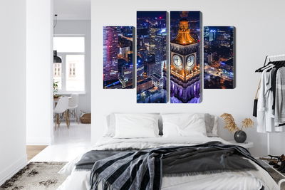 Ljuddämpande tavla - Warsaw panorama at night