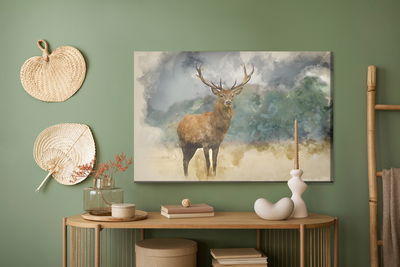 Ljuddämpande tavla - A deer painted