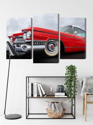 Ljuddämpande tavla - A red car from the 1950s