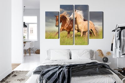 Ljuddämpande tavla - Horses galloping in a 3d