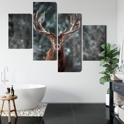 Ljuddämpande tavla - Deer in the forest 3d