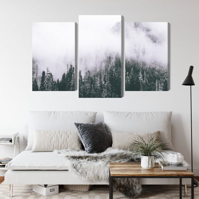 Ljuddämpande tavla - A forest shrouded in fog