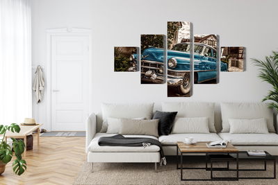 Ljuddämpande tavla - A blue cadillac eldorado