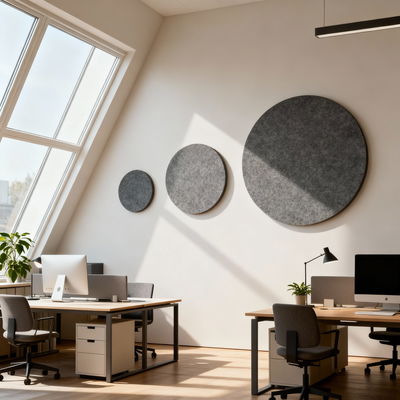 Ljudabsorbering till vägg - PES circle wall