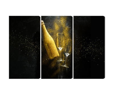 Ljuddämpande tavla - Golden bottle of champagne