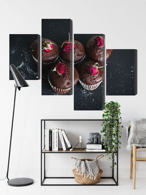 Ljuddämpande tavla - Chocolate muffins with roses