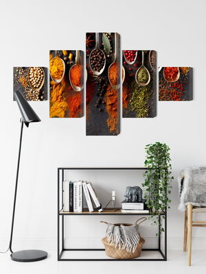 Ljuddämpande tavla - Spices on a black background