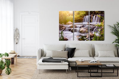 Ljuddämpande tavla - Waterfall at sunset