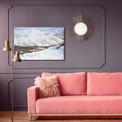 Ljuddämpande tavla - Landscape with snow-capped