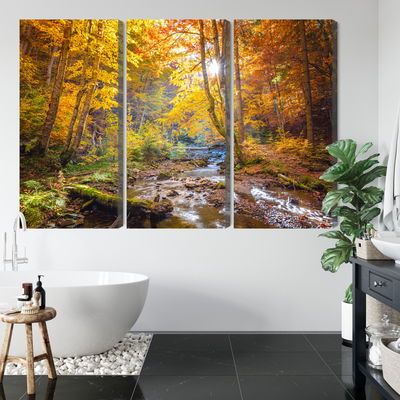 Ljuddämpande tavla - 3d autumn forest landscape