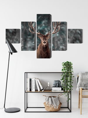 Ljuddämpande tavla - Deer in the forest 3d