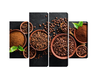 Ljuddämpande tavla - Ground coffee and beans