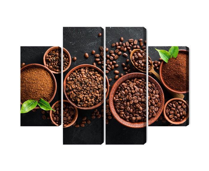 Ljuddämpande tavla - Ground coffee and beans