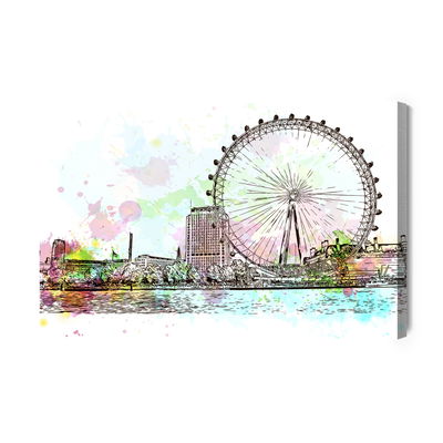 Ljuddämpande tavla - London eye painted