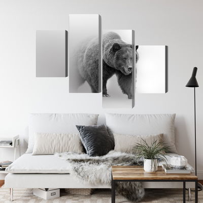 Ljuddämpande tavla - Bear in the fog 3d