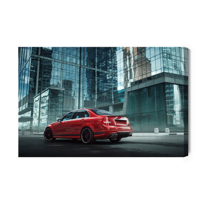 Ljuddämpande tavla - Red car in the city