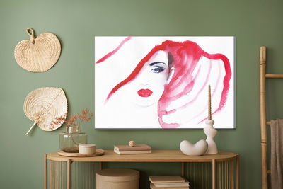 Ljuddämpande tavla - Portrait of a woman in a hat
