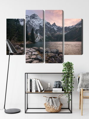 Ljuddämpande tavla - Lake and forest