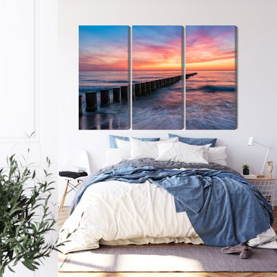 Ljuddämpande tavla - The baltic sea with wooden