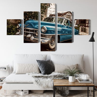 Ljuddämpande tavla - A blue cadillac eldorado