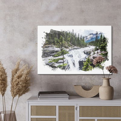 Ljuddämpande tavla - Waterfall in the moutains