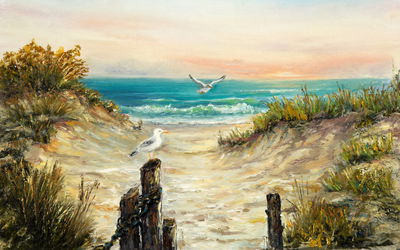 Ljuddämpande tavla - Painted sand dunes