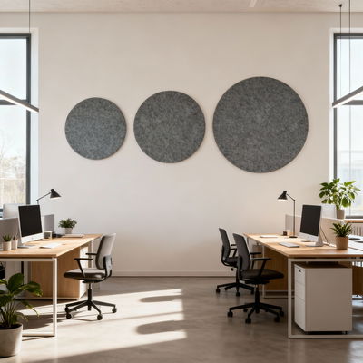 Ljudabsorbering till vägg - PES circle wall